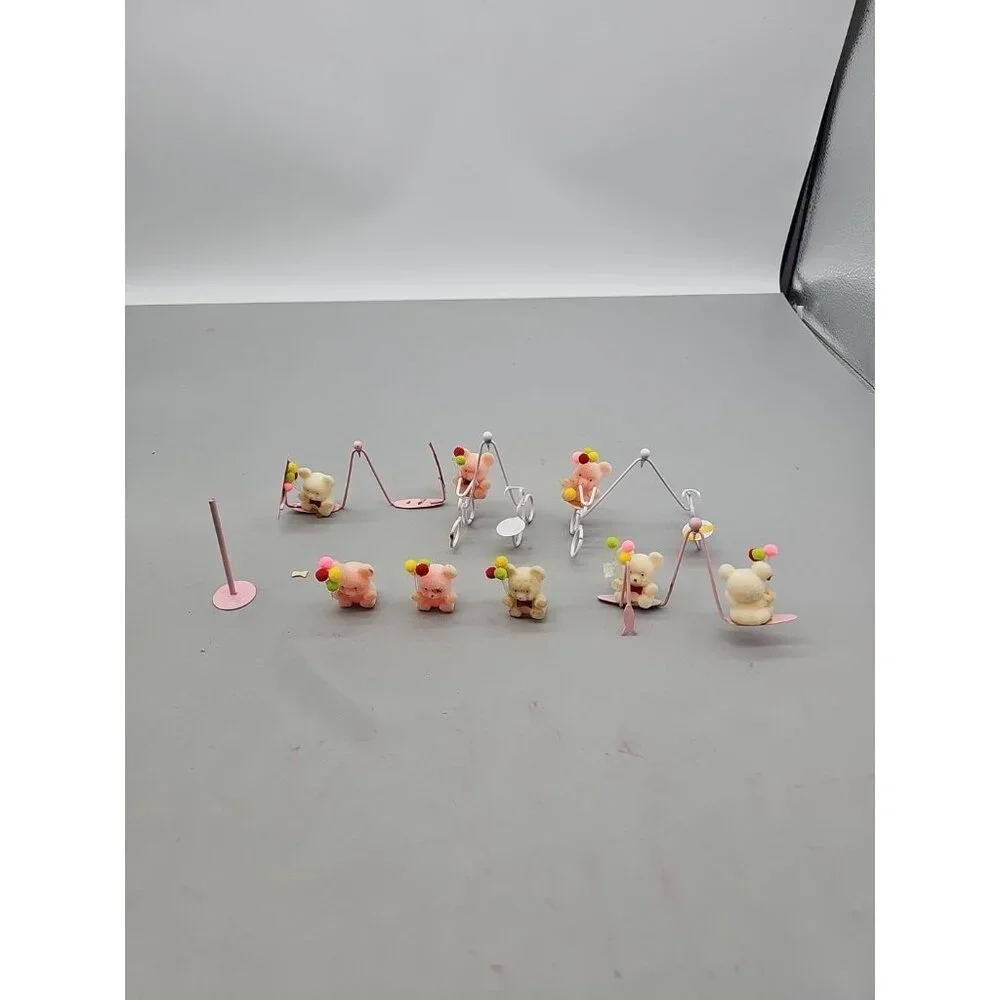 Vintage Avon Russ Flocked Teddy Bear Birthday or Christmas‎ Ornaments 8